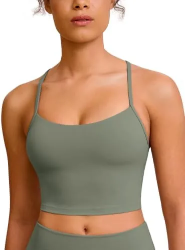 baydi clouduxi y back crop tank tops for women grey olive